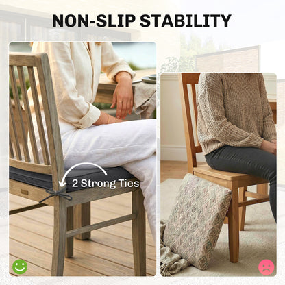 Outdoor Chair Seat Cushions Set of 2, Garden Chair Cushions, Grey