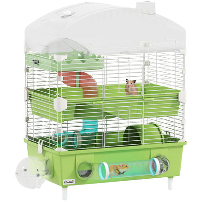 3-Tier Hamster Cage, Hamster Habitat with Accessories, Green