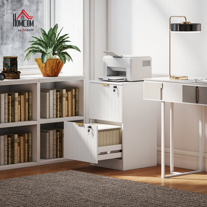 Filing Cabinet, File Cabinet with 2 Lockable Drawers and Hanging Rails