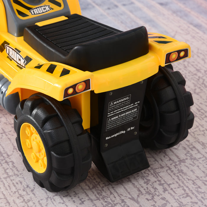 Kids 4-in-1 HDPE Excavator Ride On Truck Yellow/Black