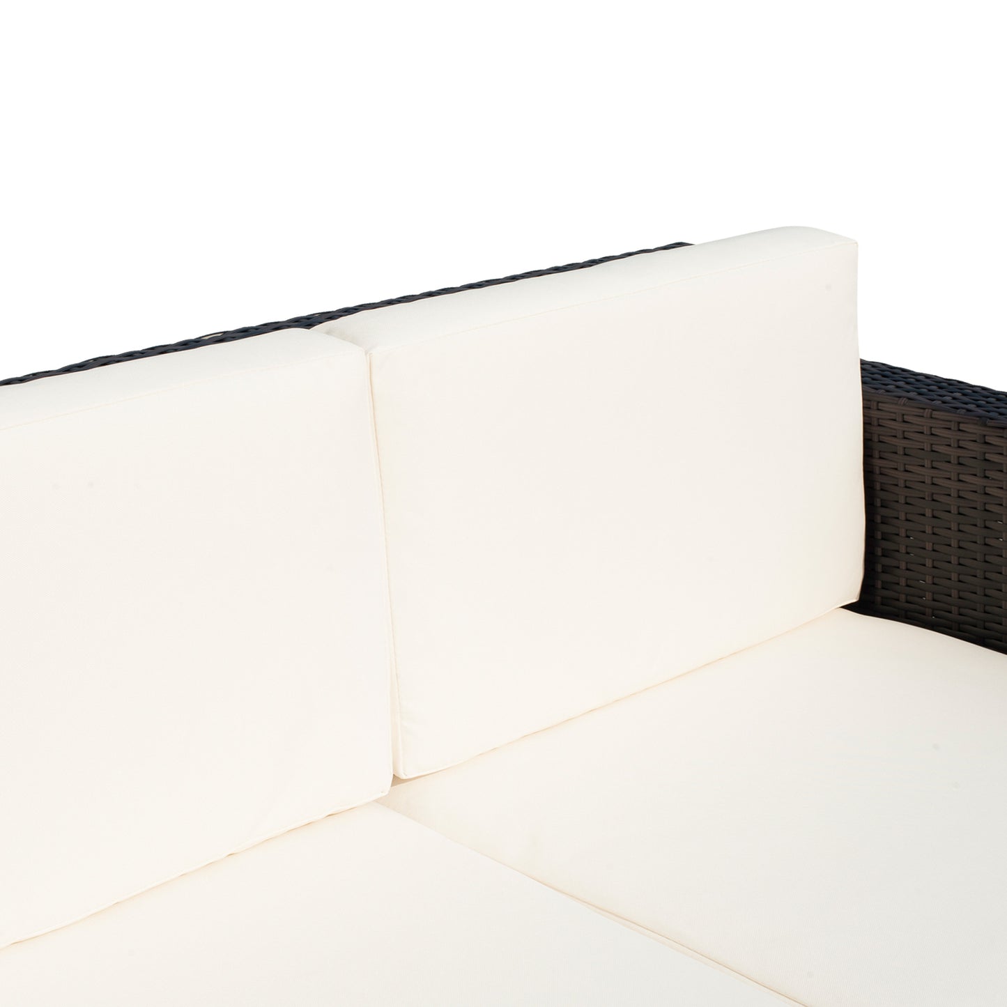 Rattan Wicker 2-seat Loveseat Padded Garden Furniture Brown