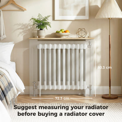 Radiator Cover Wooden Cabinet Vertical Slatted Vent MDF Grey Home