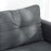 133cm Loveseat Sofa, Modern Fabric Couch with Steel Legs, Upholstered 2 Seater Sofa for Living Room, Bedroom, Grey