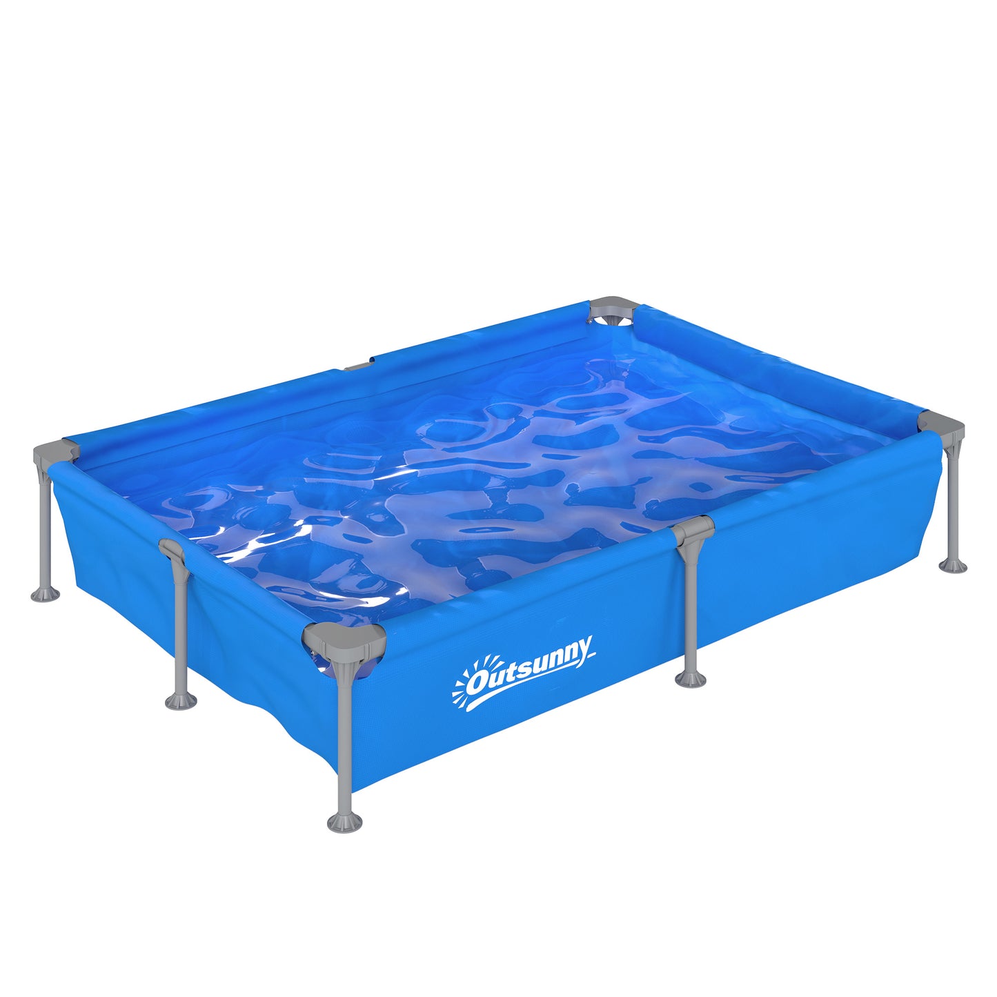 Metal Frame Swimming Pool, Rectangle Frame Pool, 229 x 160 cm, Blue