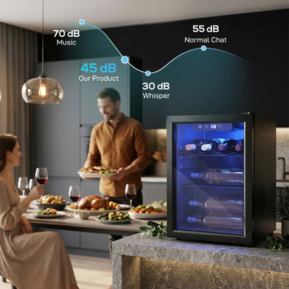 16 Bottle Wine Cooler, 4-16°C Under Counter Drinks Beer Wine Fridge