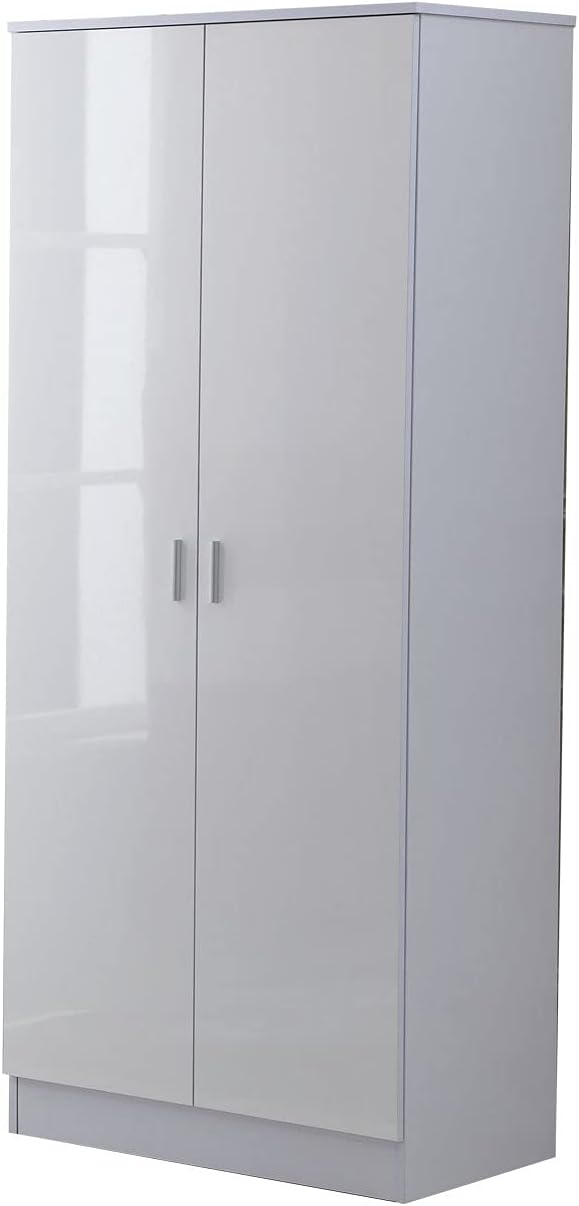 High Gloss 3 Piece Trio Bedroom Furniture Set Wardrobe + Chest Of Drawer + Bedside White