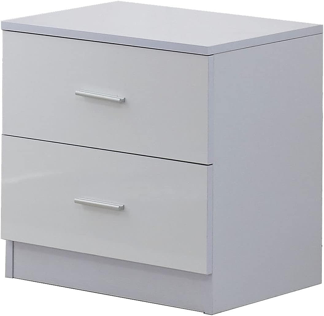 High Gloss 3 Piece Trio Bedroom Furniture Set Wardrobe + Chest Of Drawer + Bedside White