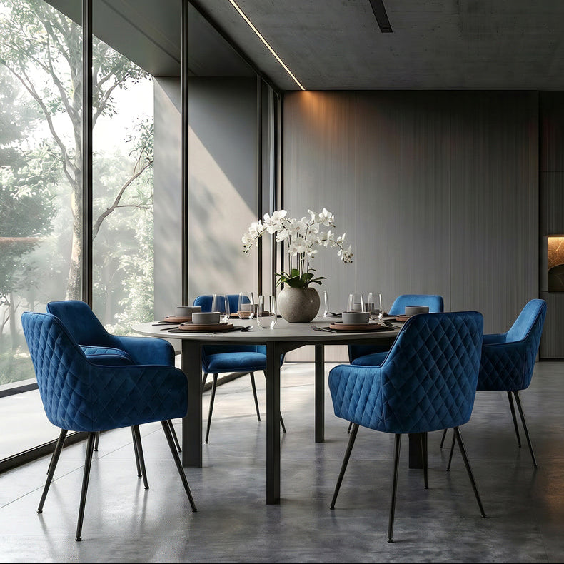Watson Carver Chair Ink Blue with Black Legs