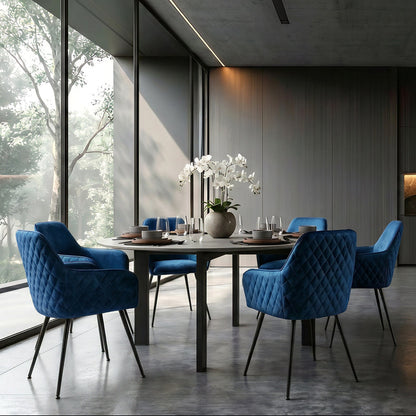 Watson Carver Chair Ink Blue with Black Legs