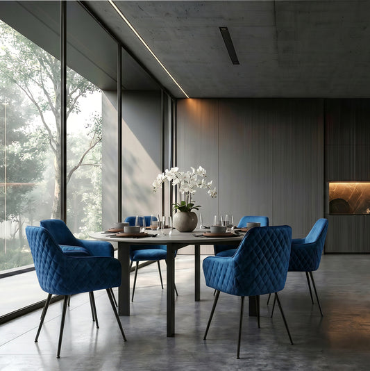 Watson Carver Chair Ink Blue with Black Legs