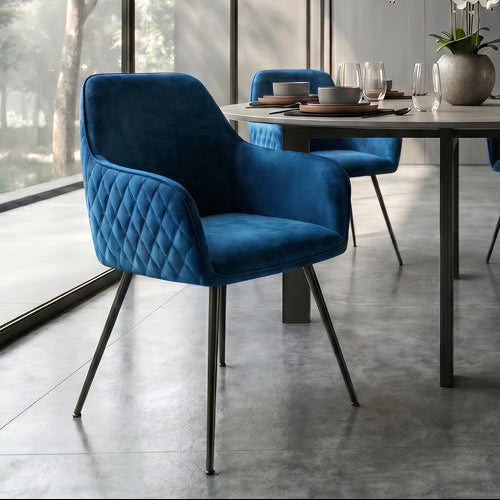 Watson Carver Chair Ink Blue with Black Legs