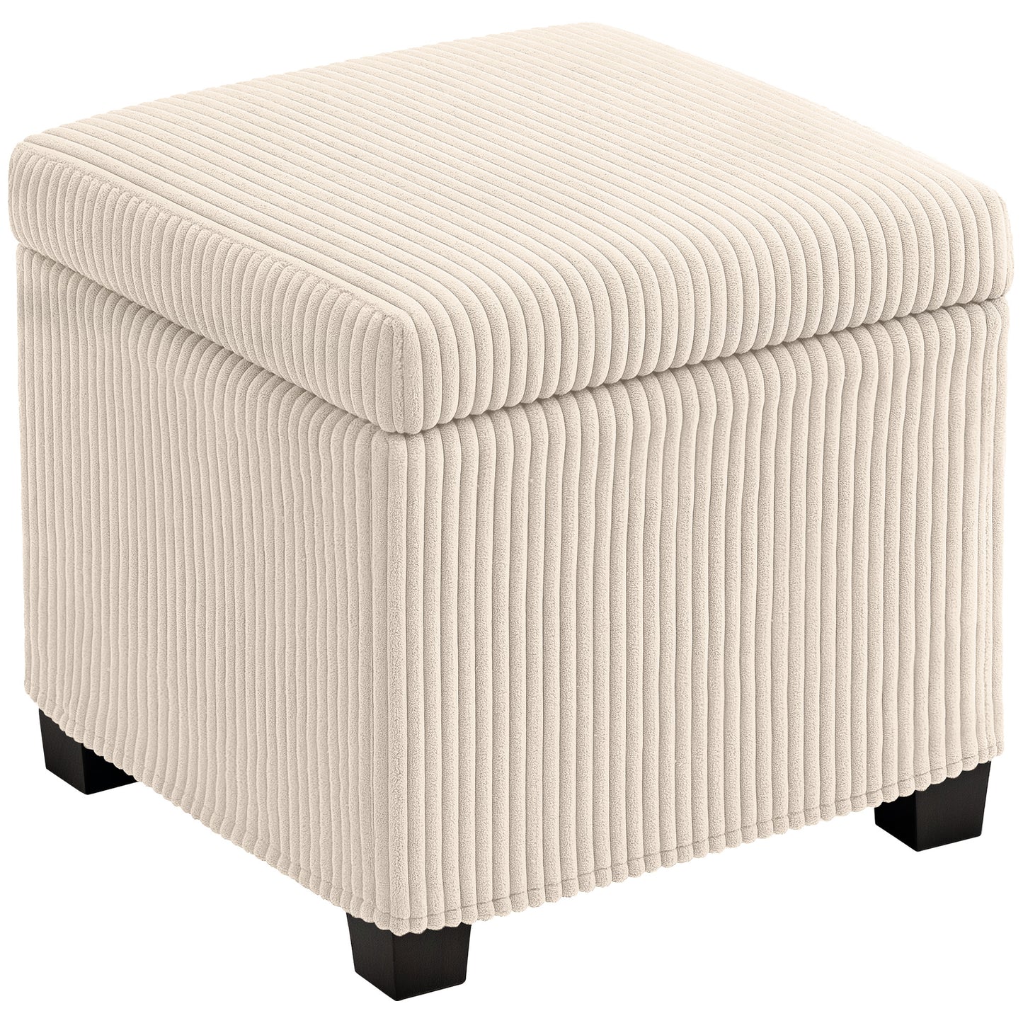 40 cm Ottoman Storage Box with Removable Lid, Foot Rest, Beige
