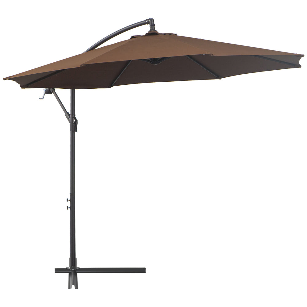 Cantilever Umbrella Parasol Hanging Banana Steel Brown 3M Patio