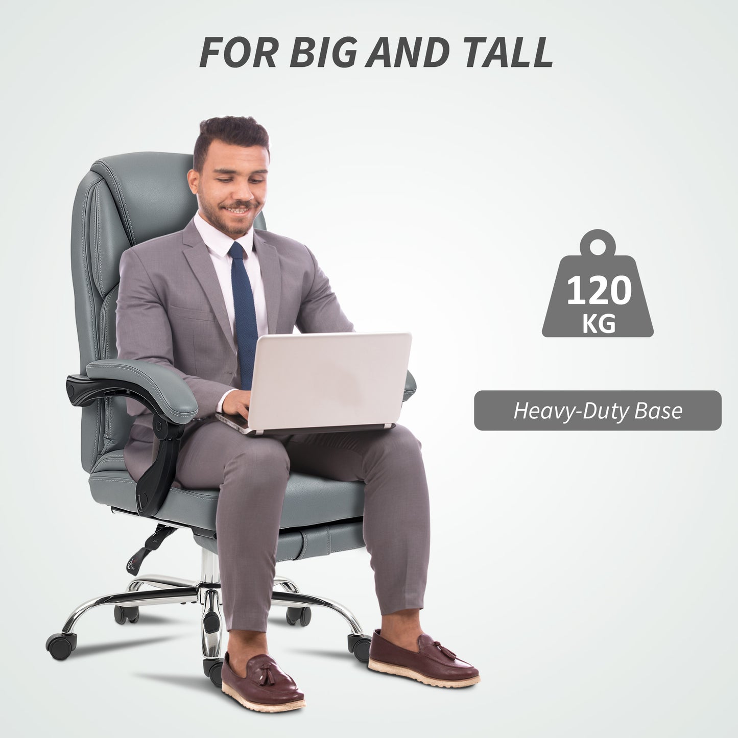 Office Chair, Computer Desk Chair with Spring Cushion, Grey