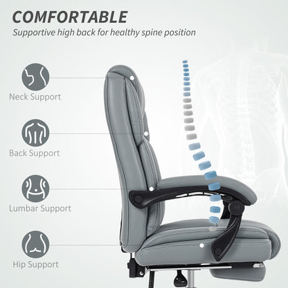 Office Chair, Computer Desk Chair with Spring Cushion, Grey