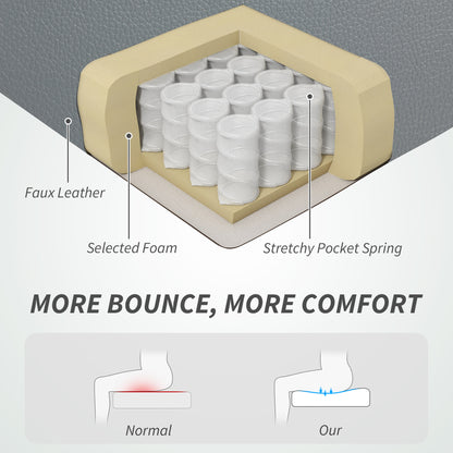 Office Chair, Computer Desk Chair with Spring Cushion, Grey