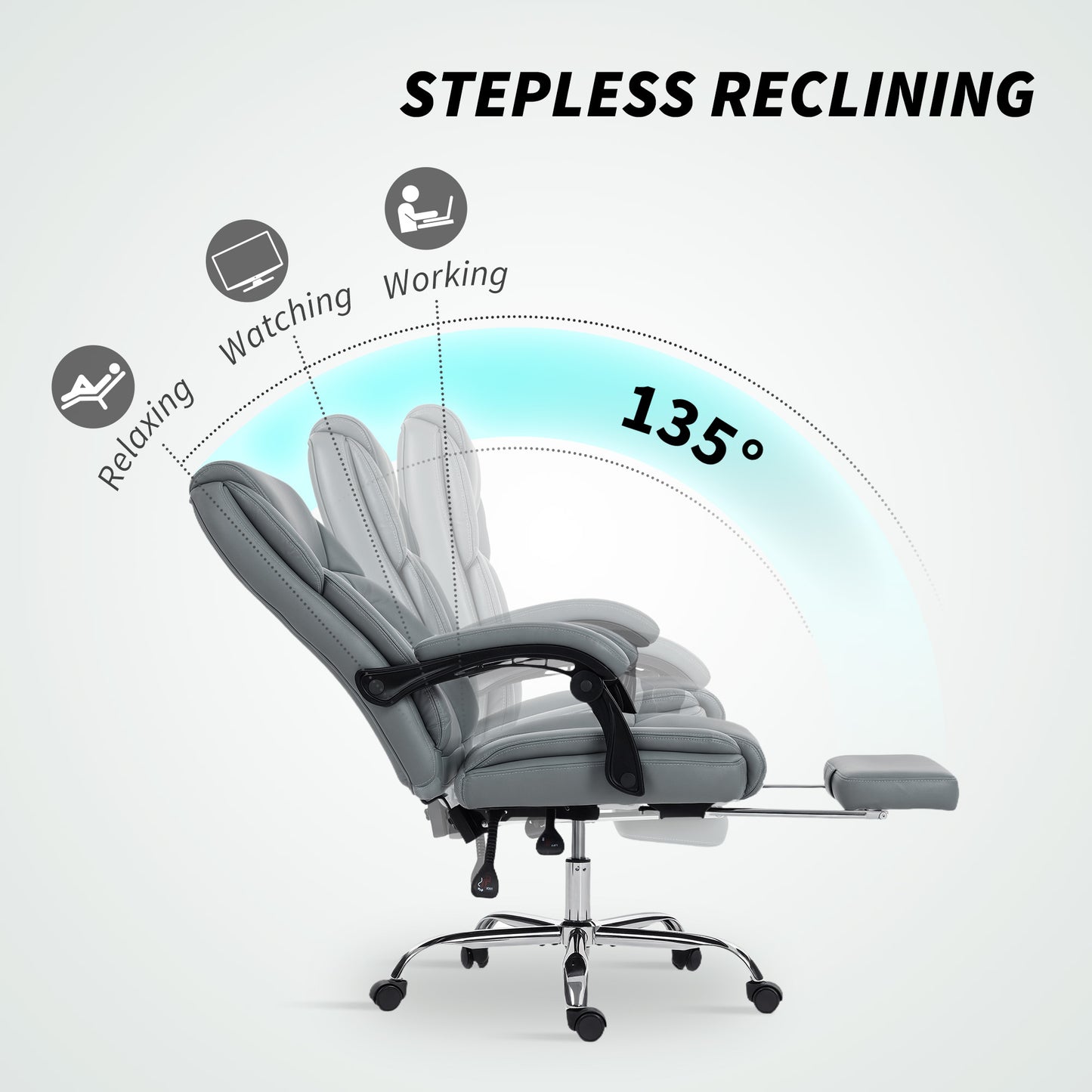 Office Chair, Computer Desk Chair with Spring Cushion, Grey