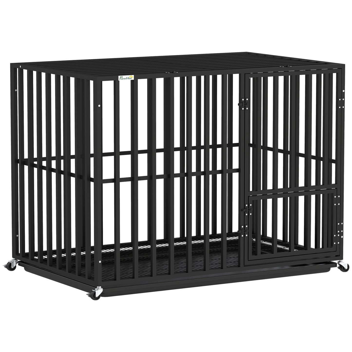 Heavy Duty Dog Crate, Dog Cage with Wheels for Medium Large Breeds