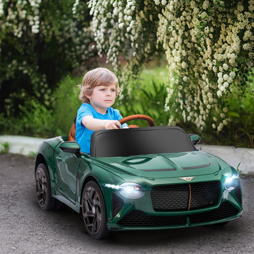 Bentley Bacalar Licensed 12V Kids Electric Ride on Car w/ Remote Control, Powered Electric Car w/ Portable Battery, for Kids Aged 3-5, Green