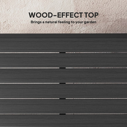 78 cm Garden Dining Table for 4, Square Outdoor Side Table, Black