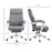 Executive Office Chair, Fabric Reclining Desk Chair with Foot Rest, Arm, Swivel Wheels, Adjustable Height, Grey