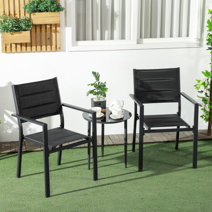 Set of Two Aluminium Stacking Garden Chairs