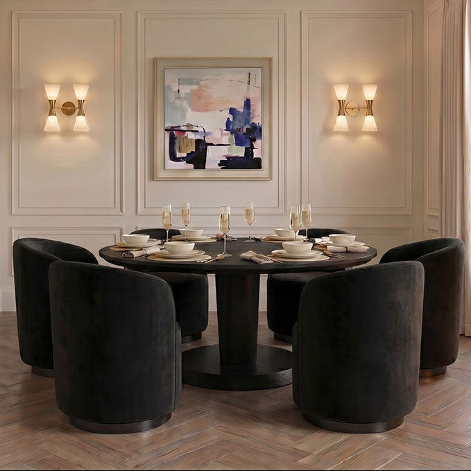 West End Swivel Dining Chair  - Black - Black Base