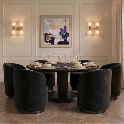 West End Swivel Dining Chair  - Black - Black Base