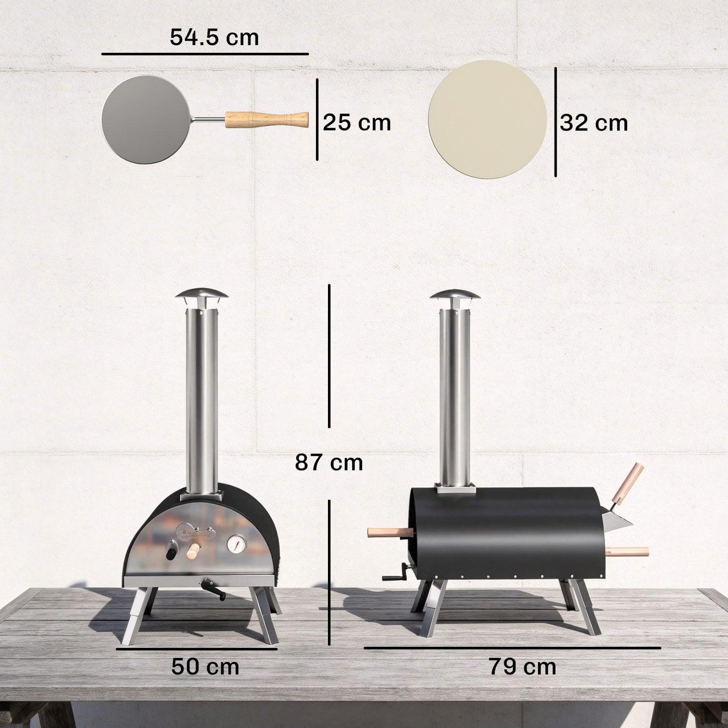 Outdoor Pizza Oven Portable w/ 12" Rotating Stone