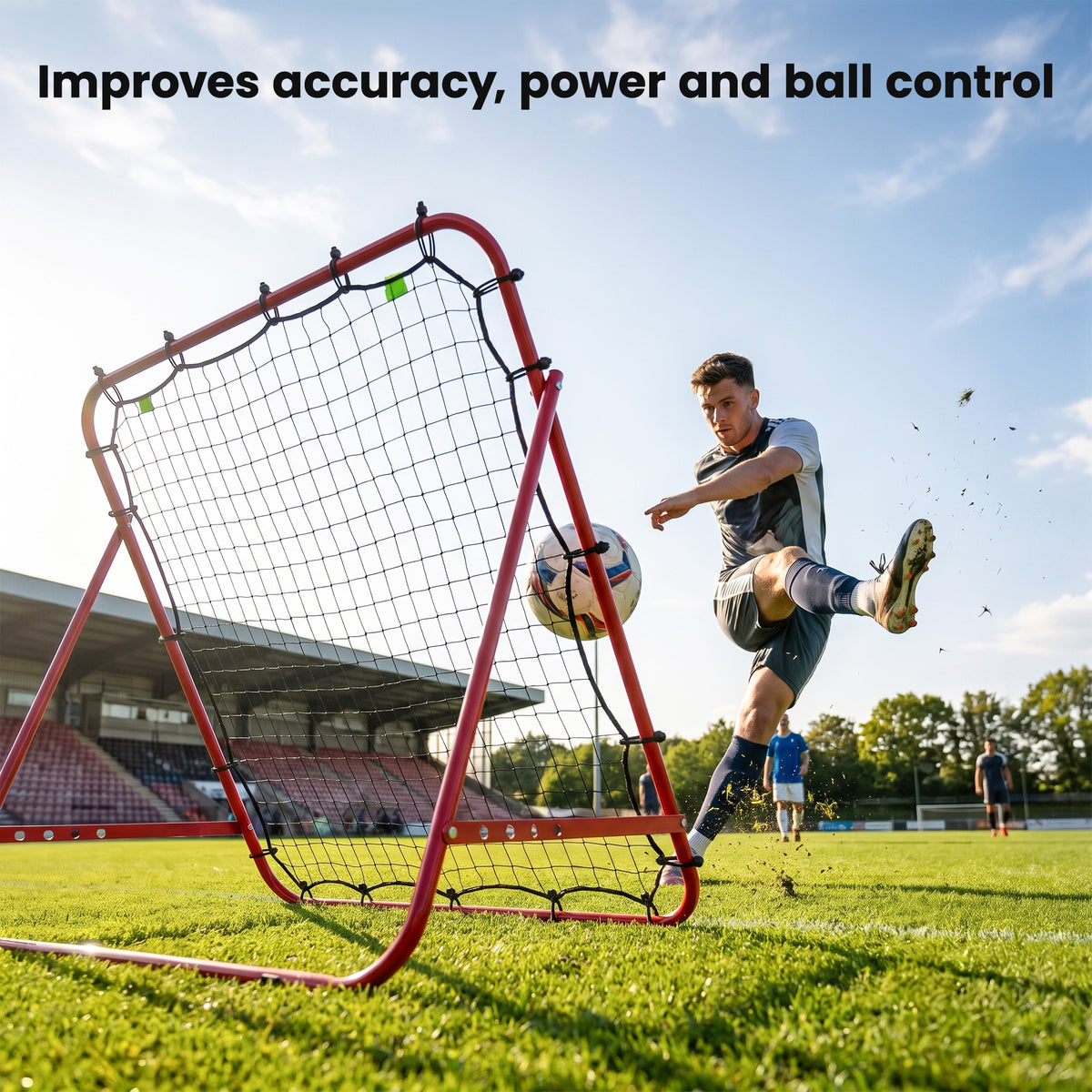 Rebounder Net Adults Football Training Aid Adjustable Red
