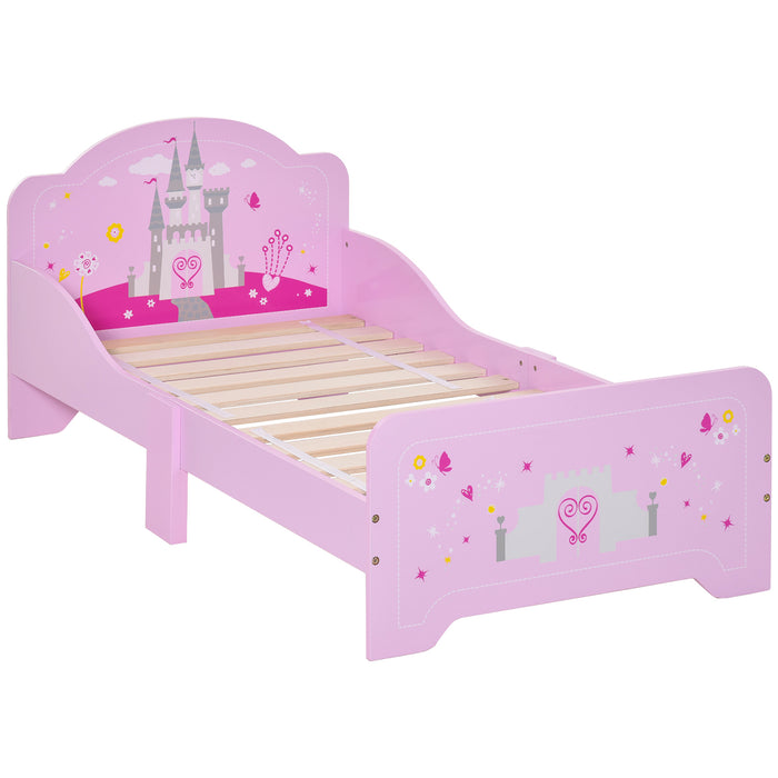 MDF Kids Castle Design Kids Single Bed Pink