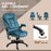 Massage Recliner Chair Heated Office Chair with Six Massage Points Velvet-Feel Fabric 360¬¨‚àû Swivel Wheels Blue