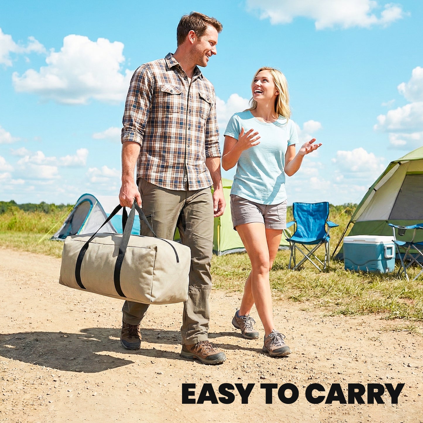 6-7 Person Large Family Party Camping Tent W/ Carrying Bag, Khaki