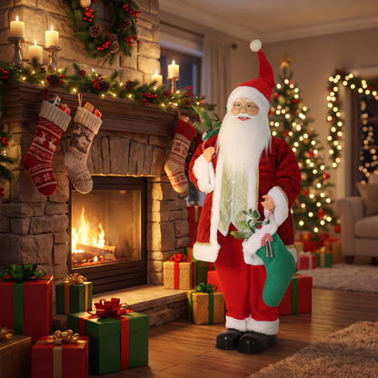 4ft Christmas Singing Dancing Santa Claus with Stocking, Sack