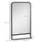 Square Wall Mirror with Storage Shelf, 86 x 53 cm Modern Mirrors for Bedroom, Living Room, Black