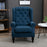 Wingback Accent Chair, Retro Upholstered Button Tufted Occasional Chair for Living Room and Bedroom, Blue