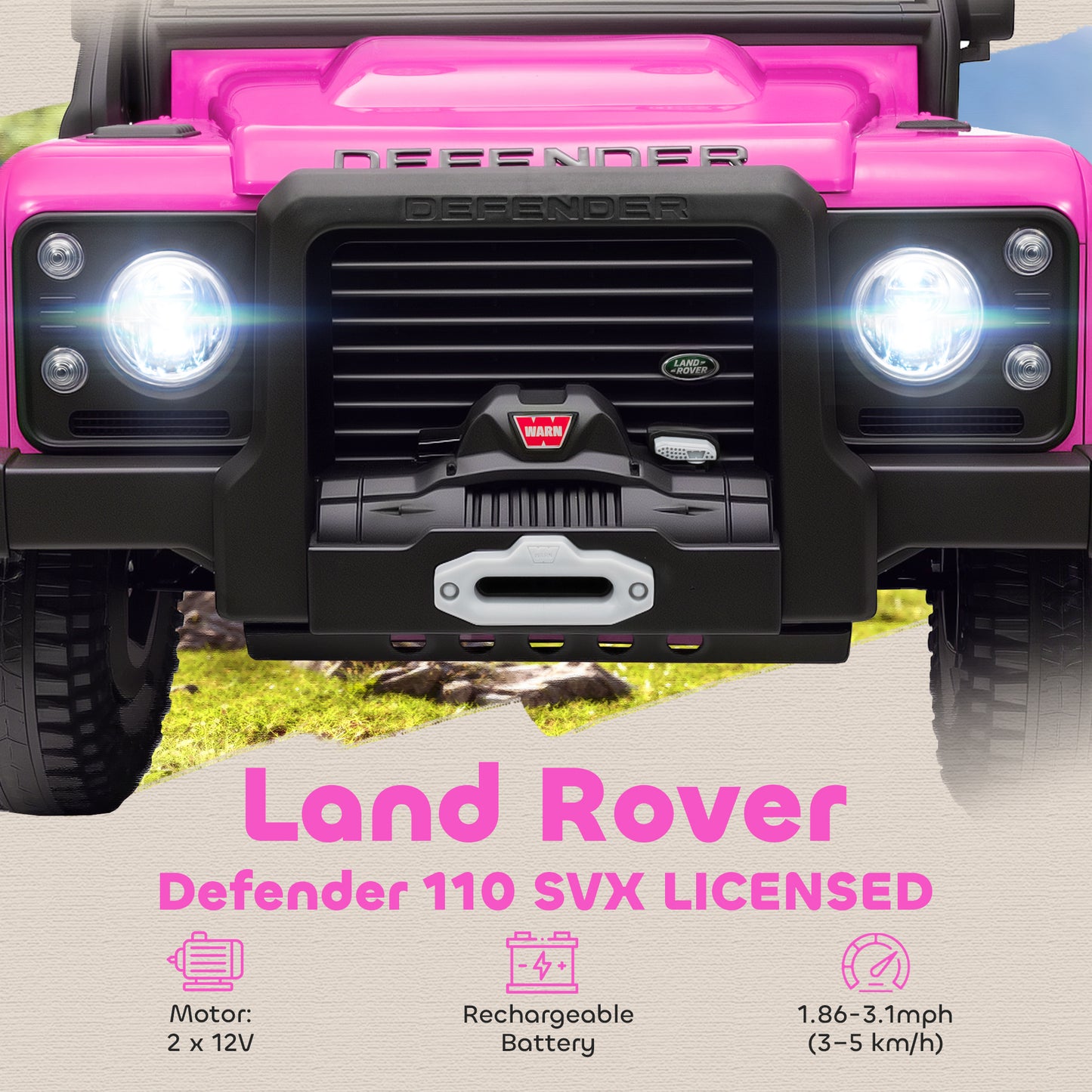 Kids Ride On Car, 12V Battery-Powered Electric Car with Remote Pink