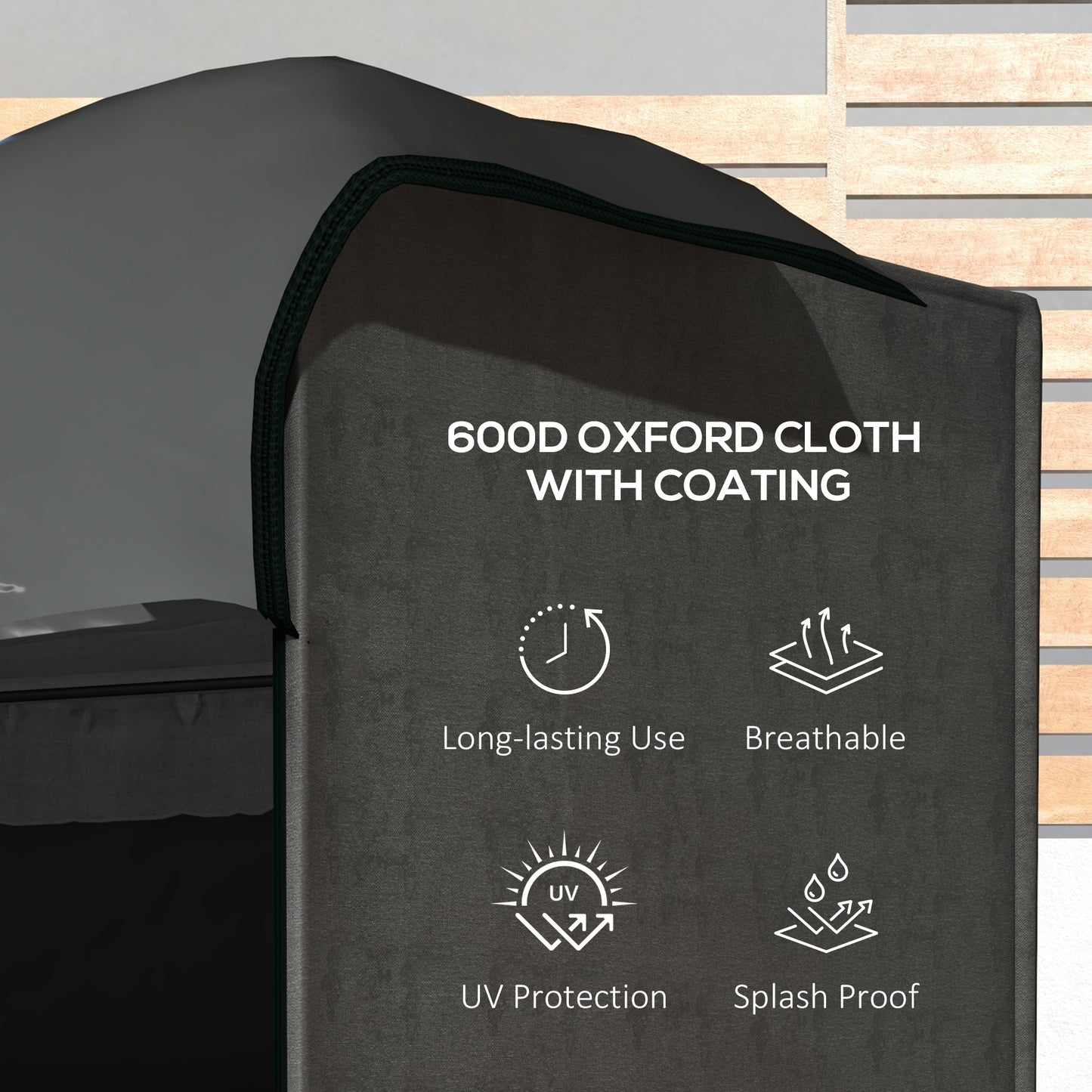 600D Oxford Patio Swing Chair Cover Outdoor Garden Furniture Rain Protection Protector Waterproof Anti-UV Grey 205L x 124W x 164H cm