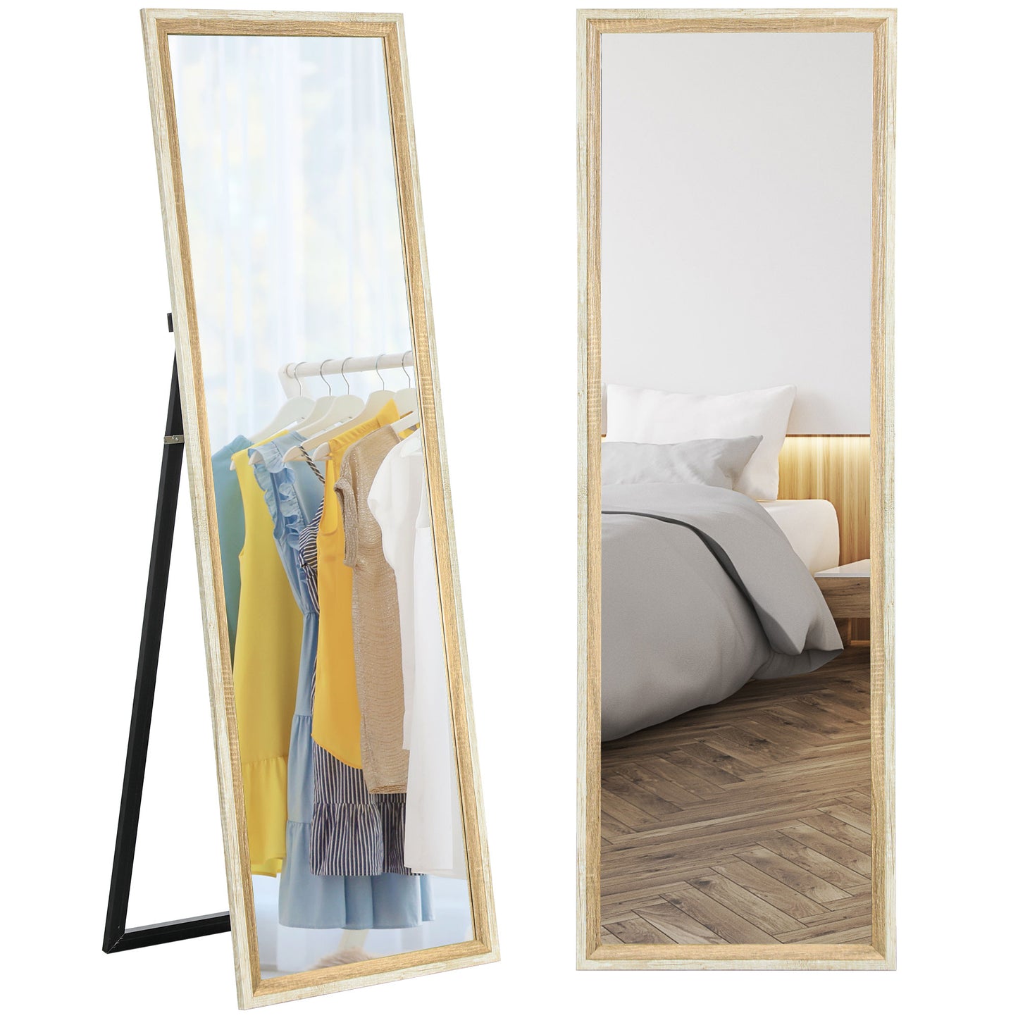 Full Length Mirror, Standing Leaning Wall, 163 x 53 cm, Oak