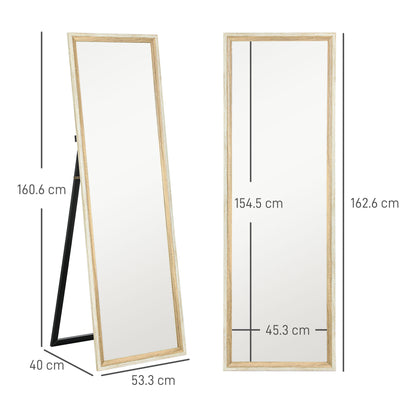 Full Length Mirror, Standing Leaning Wall, 163 x 53 cm, Oak