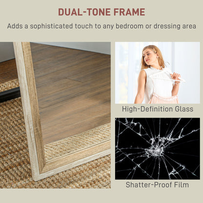 Full Length Mirror, Standing Leaning Wall, 163 x 53 cm, Oak