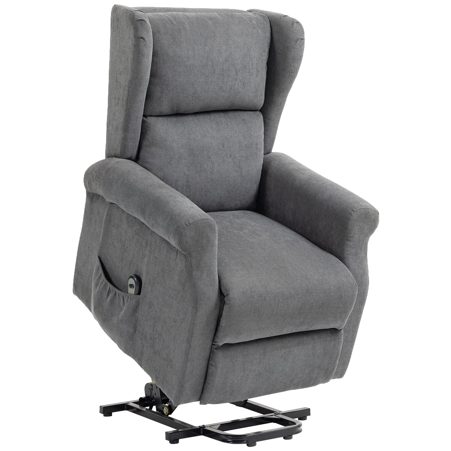 Power Lift Chair, Fabric Recliner Armchair w/ Remote Charcoal Grey