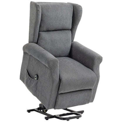 Power Lift Chair, Fabric Recliner Armchair w/ Remote Charcoal Grey