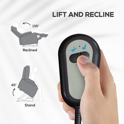 Power Lift Chair, Fabric Recliner Armchair w/ Remote Charcoal Grey