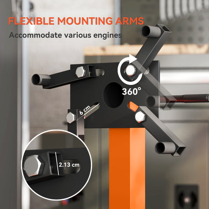 570 kg Rotating Engine Stand with Adjustable Head, Orange