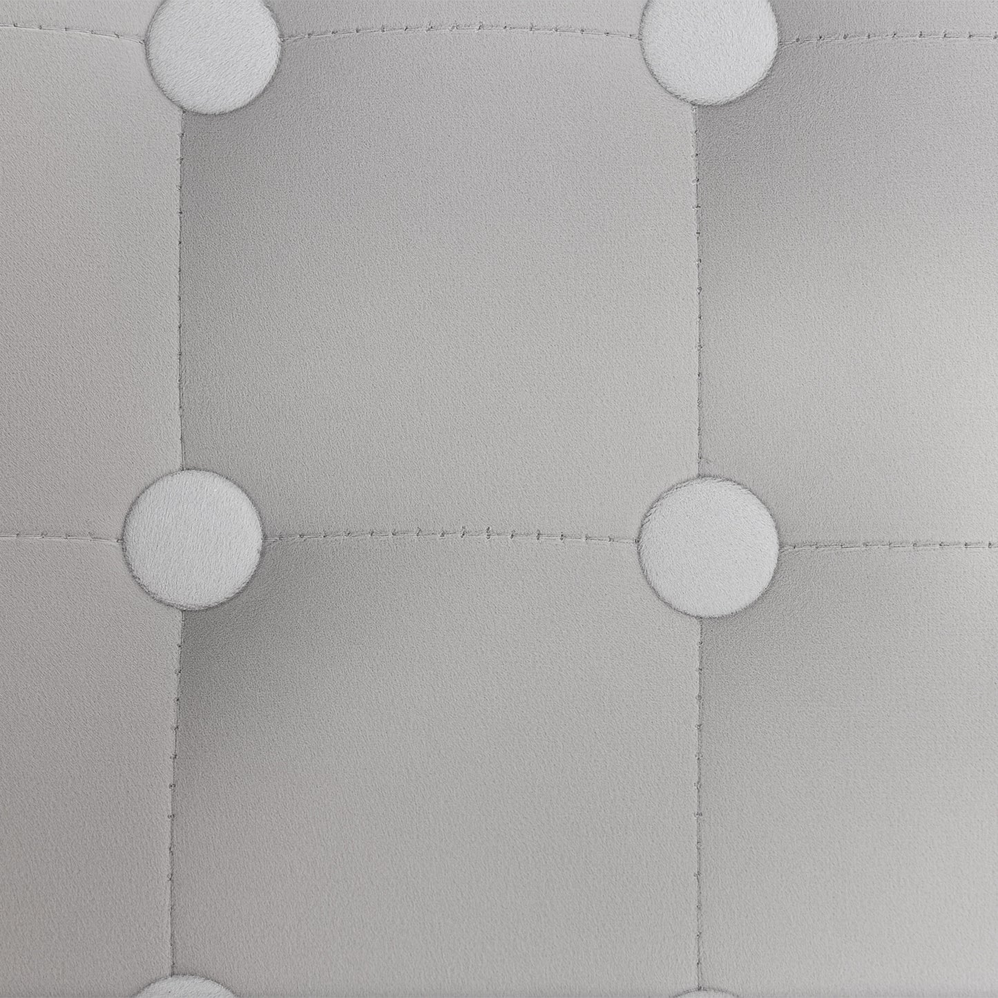 Square Footstool Small Ottoman w/ Wood Legs for Bedroom Light Grey