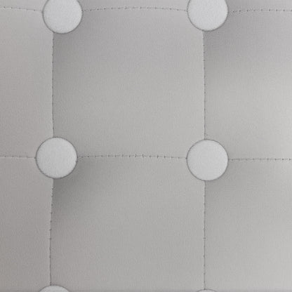 Square Footstool Small Ottoman w/ Wood Legs for Bedroom Light Grey