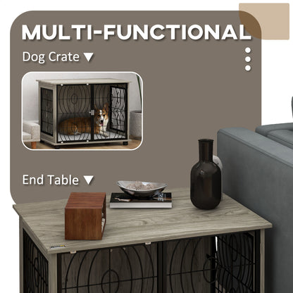 29.5" Dog Crate Furniture End Table w/ Cushion for Medium Dogs