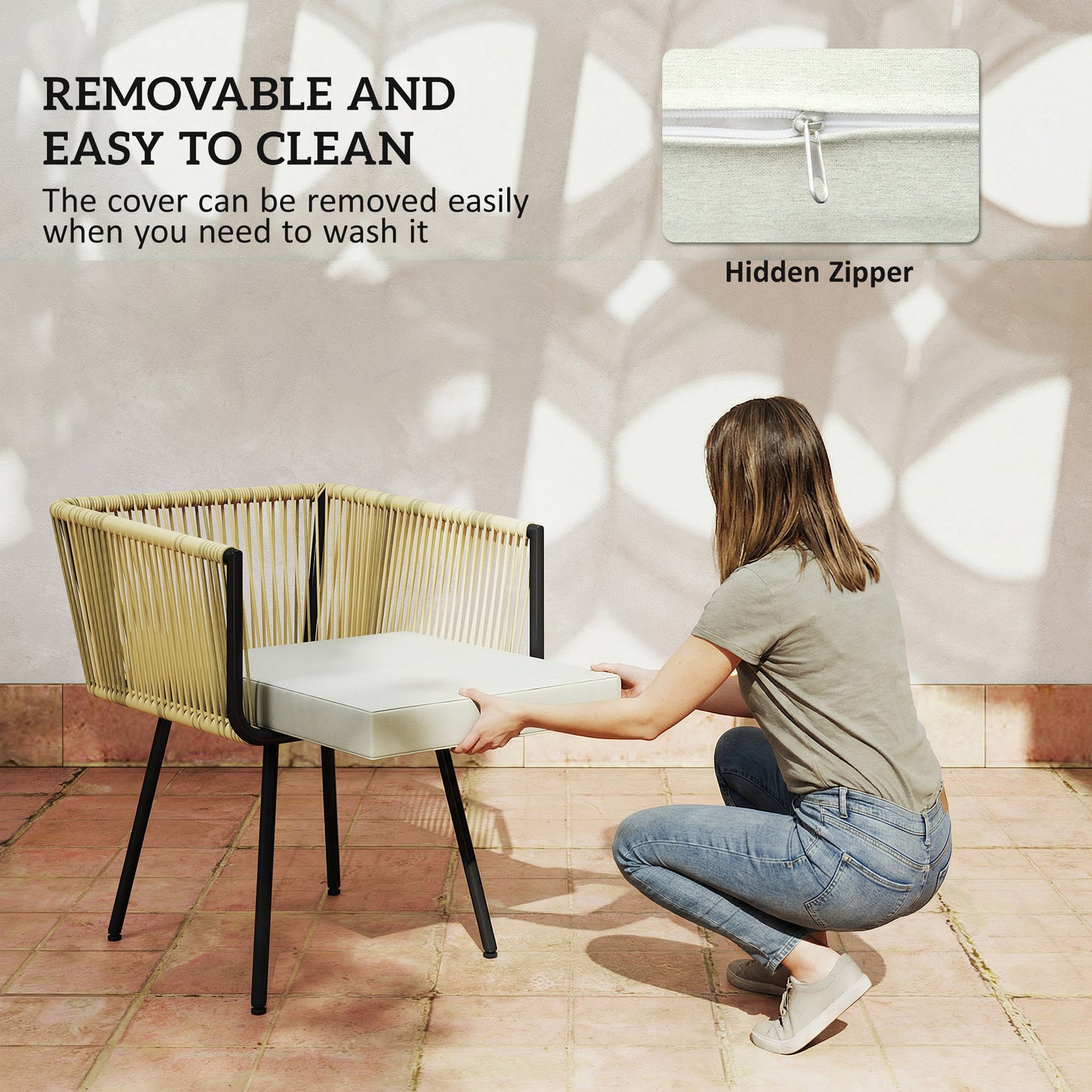 5 Piece Garden Furniture Set, Garden Dining Set with 4 Chairs