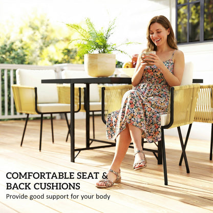 5 Piece Garden Furniture Set, Garden Dining Set with 4 Chairs